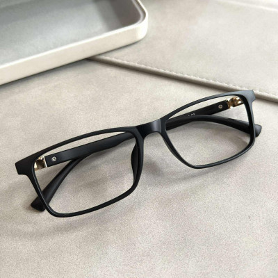 Kính gọng nhựa dẻo Hàn Quốc dáng mắt hình chữ nhật basic đơn giản cho nam nữ