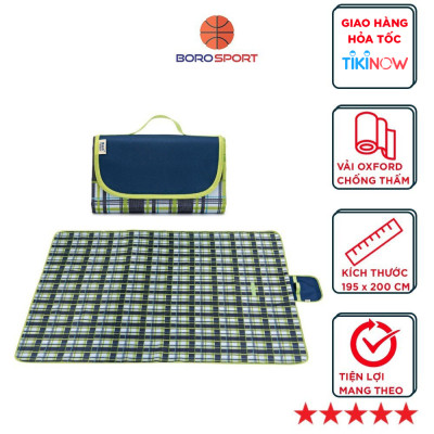 Thảm trải dã ngoại đi picnic 200x200 cm trải sàn CLEACCO   , đi pinic thiết kế gấp gọn tiện lợi mang đi BORO SPORT - Hàng chính hãng