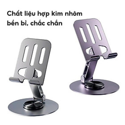 Combo 2 Giá đỡ điện thoại để bàn chân xoay 360 độ tiện lợi bằng hợp kim nhôm gấp gọn Phụ Kiện Phone