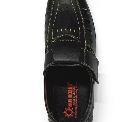 Giày rọ nam Huy Hoàng da bò màu đen HT7784