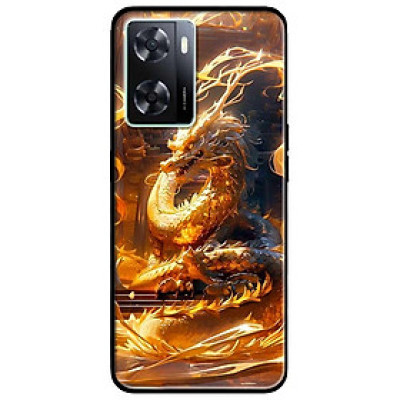 Ốp lưng cho Oppo A15 - A15S - A17 - A17K - A57 4G - A94 5G - A95 5G - Rồng Vàng Lửa - Hàng Chính Hãng