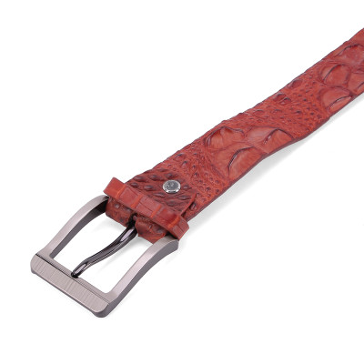 HP4222-4223-4724-4726 - Thắt lưng nam da cá sấu Huy Hoàng nguyên con 4P bát gài màu đen, nâu đất, nâu đỏ, vàng