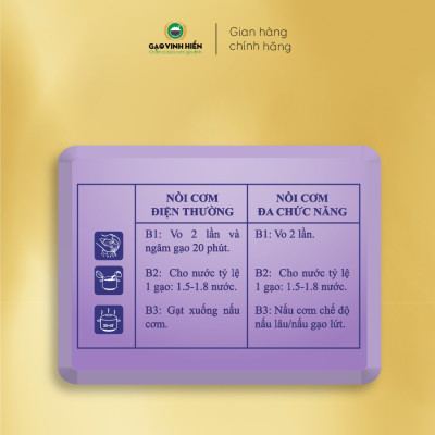 Combo 5 túi Gạo Lứt Tím Vinh Hiển 1kg tặng thêm 1 túi Lứt Đỏ 1kg - Ngọt Cơm, Dinh Dưỡng