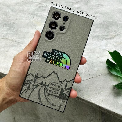 Ốp Lưng Cho Samsung S24 Ultra / S23 Ultra / S22 Ultra TPU Lưng Da Lộn In Lazer NORTH