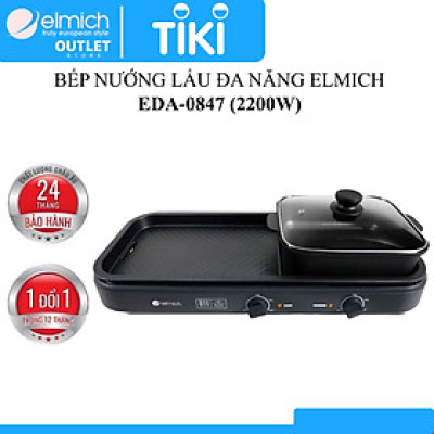 Vỉ Nướng Điện Elmich EGE-3641OL(1800W) - Hàng Chính Hãng