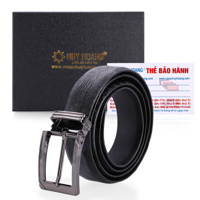 HJ4405-06-07-08 - Thắt lưng nam da đà điểu Huy Hoàng 3,5P đầu kim màu đen, nâu đất, vàng bò, nâu đỏ