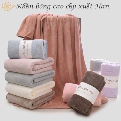 Khăn tắm bông Hàn Quốc  cuộn tròn , mềm mại cao cấp , thấm hút nhanh    ,  loại lớn 70 x  140cm  nhỏ gọn rất tiện dụng