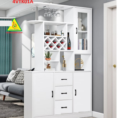 Vách ngăn kiêm tủ rượu trang trí phòng khách , nhà bếp 4VTK01 - Nội thất lắp ráp Viễn Đông