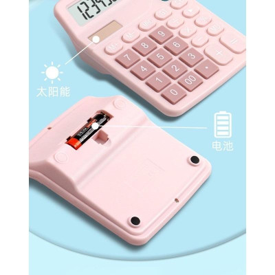 Máy Tính Để Bàn Dễ Thương 12 Số Dùng Pin & Năng Lượng Mặt Trời