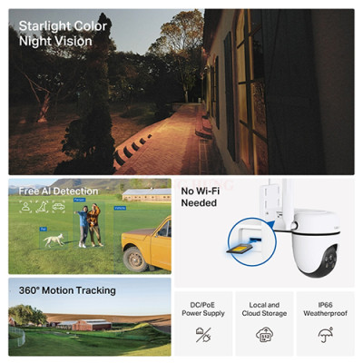 Camera ngoài trời 4G LTE TP-Link Tapo Pan/Tilt Outdoor Home Security Wifi C501GW - Hàng chính hãng