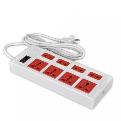 Ổ cắm Điện Quang ECO ĐQ ESK 5WR 8ECO (8 Lỗ, dây dài 5m, màu trắng đỏ) - Hàng chính hãng