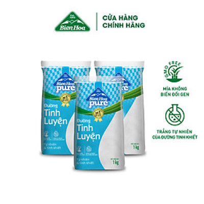 Combo 3 Túi Ðường Tinh Luyện  Biên Hòa Pure 1kg/túi