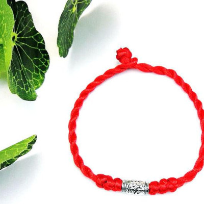 Vòng tay nam nữ Handmad bện chỉ đỏ đính Lu Thống Khắc Biểu Tượng Tì Hưu, Mang lại May Mắn, Tài Lộc