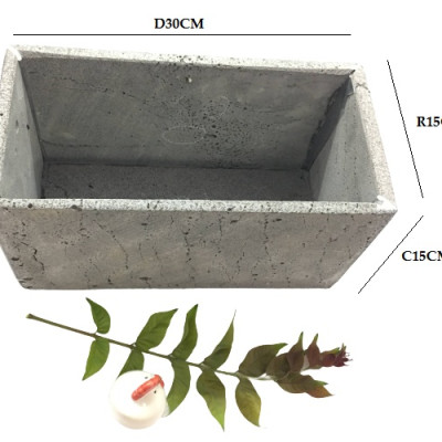 Chậu đá ong xám dài 30xR15xC15cm trồng cây ốp tường đá, chậu treo tường trồng cây cảnh đẹp, chậu trồng cây treo tường bằng đá, Chậu hoa đá ong xám