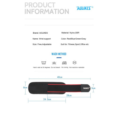 Băng quấn cổ tay tập gym AOLIKES A-7938 bảo vệ hỗ trợ xương khớp tay