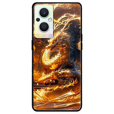 Ốp lưng cho Oppo Reno 2Z - 2F - 6Z - 7Z 5G - 8Z 5G - 8T 4G - 8T 5G - A96 5G - Rồng Vàng Lửa - Hàng Chính Hãng