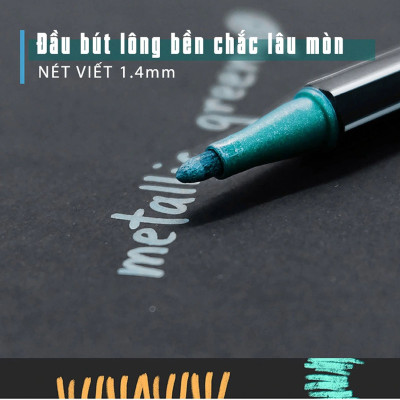 Bút lông màu nhũ STABILO Pen68 Metallic 1.4mm PNM68 - Nhũ xanh dương (841)