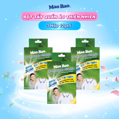 Combo 03 hộp Bột Tẩy Quần Áo Thiên Nhiên Baking Soda (12g x 5 gói)