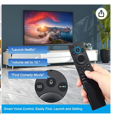 Remote Điều Khiển TV Dành Cho SAMSUNG Smart Tivi 4K có giọng nói, QLED, loại thẳng - Hàng nhập khẩu