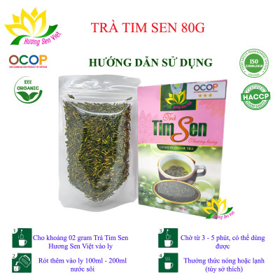 TRÀ TIM SEN HỘP 80G - HƯƠNG SEN VIỆT