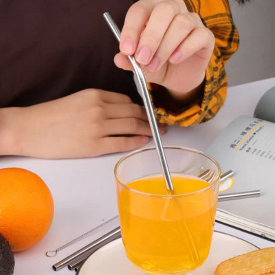 Bộ 4 Ống Hút Inox (Ống Hút inox sus 304) -Tặng cọ vệ sinh