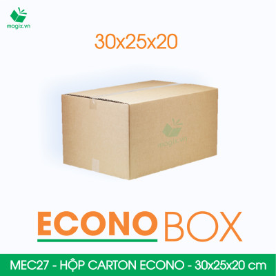 MEC27 - 30x25x20 cm - Combo 20 thùng hộp carton trơn siêu tiết kiệm ECONO