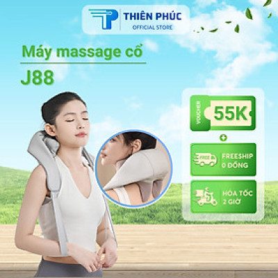 Máy massage cổ vai gáy J88 với 6 đầu massage, mát xa cơ học chườm ấm giúp giảm đau Thiên Phúc Tâm