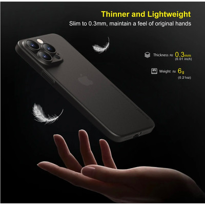 Ốp lưng nhám siêu mỏng 0.3mm cho iPhone 16 ProMax / 16 Pro /16 Plus / ip16 hiệu Memumi Slim - mặt lưng chống trượt, chống bám bẩn - Hàng nhập khẩu