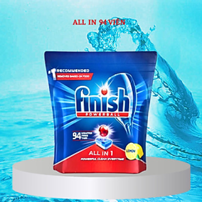 Viên rửa bát Finish all in 1 max 85 viên, 10 tác dụng, hương chanh. Hàng chuẩn, date mới