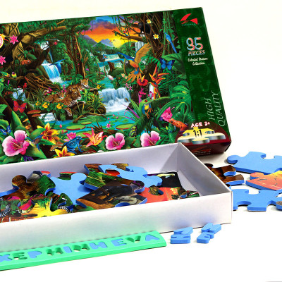 Tranh xếp hình Tia Sáng Jigsaw Puzzle 035 mảnh phát triển trí tuệ cho bé - Rừng Nhiệt Đới - MSP: 035-009