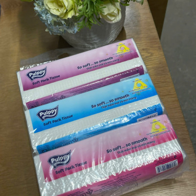 Khăn Giấy Rút Pulppy Polar Bear Bịch Khăn Giấy 180 Tờ 2 Lớp