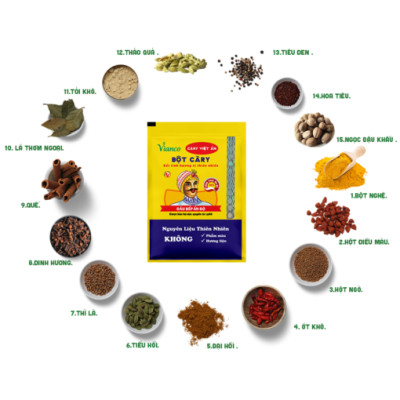 Combo 5 gói bột Cà ri hiệu Đầu bếp Ấn Độ (10g/gói)