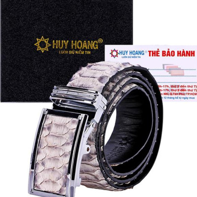 Thắt Lưng Nam Da Trăn VIP Bản Lớn Huy Hoàng HT4335 - Trắng