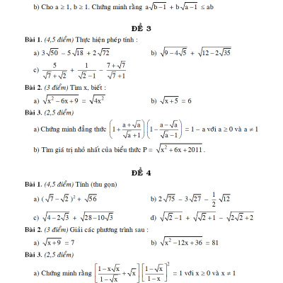 100 ĐỀ KIỂM TRA TOÁN 9 - NGUYỄN ĐỨC TẤN - KV