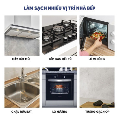 Xịt tẩy dầu mỡ Enzyme bồ hòn ECOCARE 500ml tinh dầu Quế/Cam Sả kháng khuẩn, làm sạch thiết bị nhà bếp.