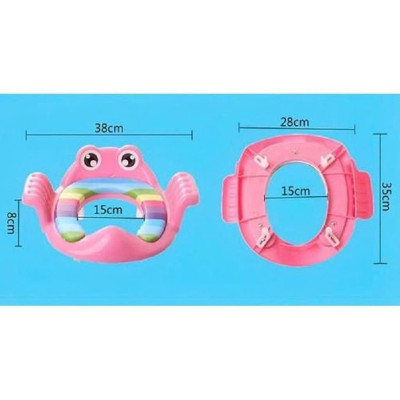 Miếng Lót Bồn Cầu Ngồi Cho Bé - Bệ Lót Thu Gọn Bồn Cầu Có Tay Vịn Cho Bé – Thuận Tiện Cho Bé Sử Dụng, Dễ Dàng, Màu  ngẫu nhiên Voi Bô