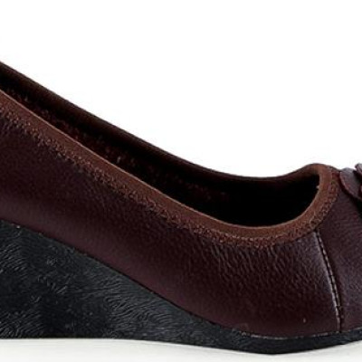 Giày Nữ Da Bò 5 Phân Huy Hoàng HT7943 - Nâu Đất