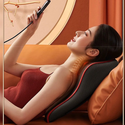 Gối Massage Cổ Vai Gáy Hồng Ngoại Đa Năng  20 Bi Cao Cấp, Bảo Hành 12 Tháng
