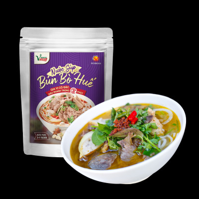 Nước Súp Bún Bò Huế ViancoFoods - Việt Ấn 03 gói x 200ml - Gia vị nấu tiện lợi