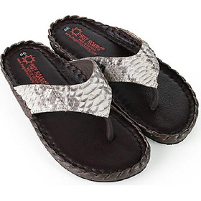 Dép nam Huy Hoàng da trăn màu đan nguyên thủy HT7306