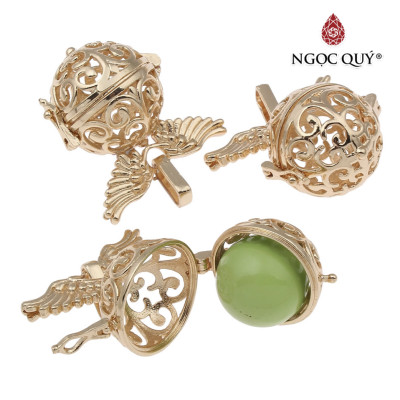 Charm đựng hạt bằng hợp kim họa tiết đôi cánh treo - Ngọc Quý Gemstones