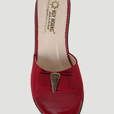 Dép nữ thời trang Huy Hoàng đế vuông màu đen HT7945