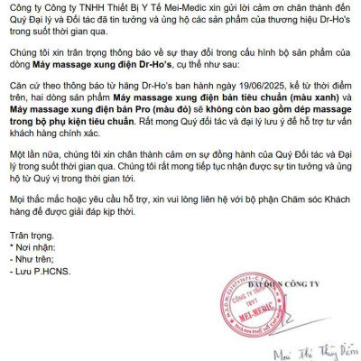 Máy massage xung điện trị liệu Dr Ho New 40 phút