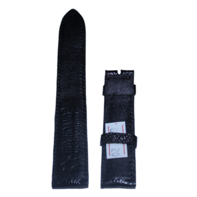 HJ8401-02-03-07 - Dây đồng hồ da đà điểu size 16, 18, 20 màu đen, nâu đất, vàng bò, nâu đỏ