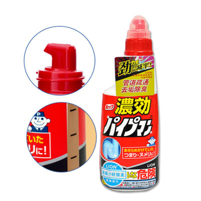 Chai nước thông tắc cống, đường ống, bồn cầu, bồn rửa bát Lion Nhật Bản 450g