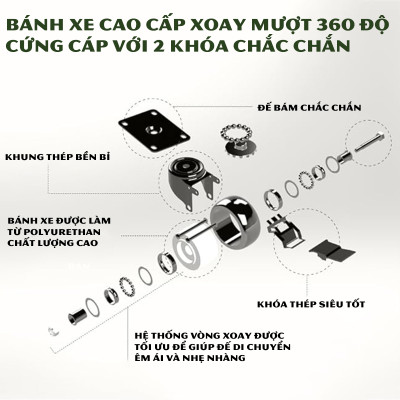 Đế Kê Chậu Cây Có Bánh Xe ANKAN, R30cm Làm Giá Đỡ Kệ Hoa Cây Cảnh, Màu Vàng Nắng, Chịu Tải 150Kg