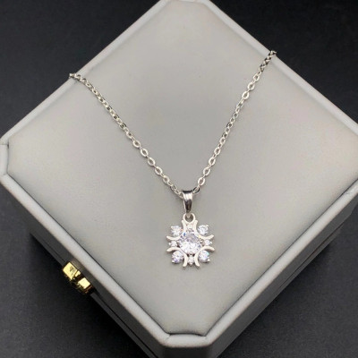 Dây Chuyền Vòng Cổ Nữ Hoa Đính Đá Lấp Lánh BẠC HIỂU MINH DMD472S