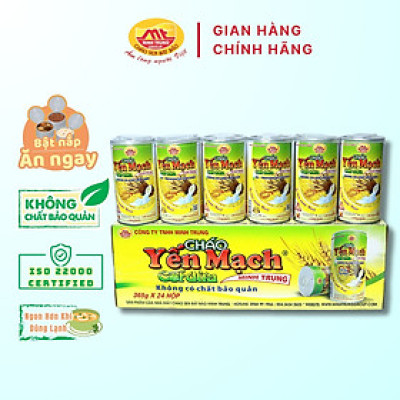 Cháo yến mạch cốt dừa Minh Trung 365g - Cháo YMCD 24 (thùng 24 lon)