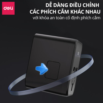 Ổ Cắm Chuyển Đổi Du Lịch Deli Sạc Nhanh 70W Củ Sạc Đa Năng DELI 4 Loại Chân Cắm Chuyển Đổi Dòng Điện
