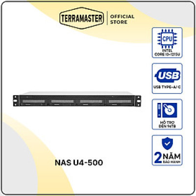 Thiết bị lưu trữ NAS TerraMaster U4-500 Server 4bay hàng chính hãng